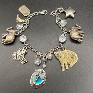 Vintage Silver-Tone Charm Bracelet